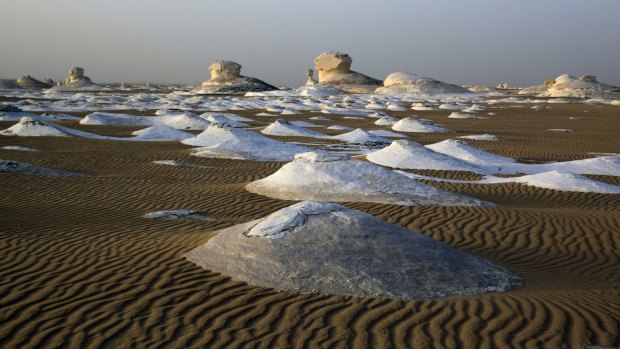 Egypt's White Desert, where a car pulled over for a diabetic tourist, then was attacked by a military helicopter.