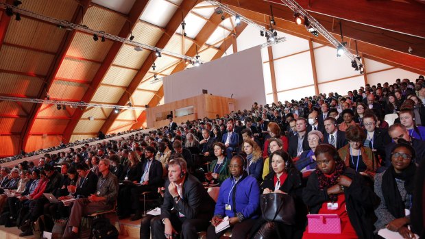 Participants at the climate conference.