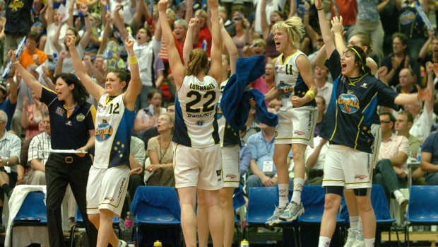 Canberra Capitals celebrate winning the 2007 WNBL grand final after downing the Sydney Flames. The club will host its 30th anniversary celebrations this weekend.  