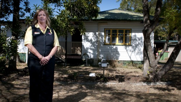 Karen Bagenal in front of the home where her cousin Allison Dickie, later Allison Baden-Clay, grew up in Redbank.