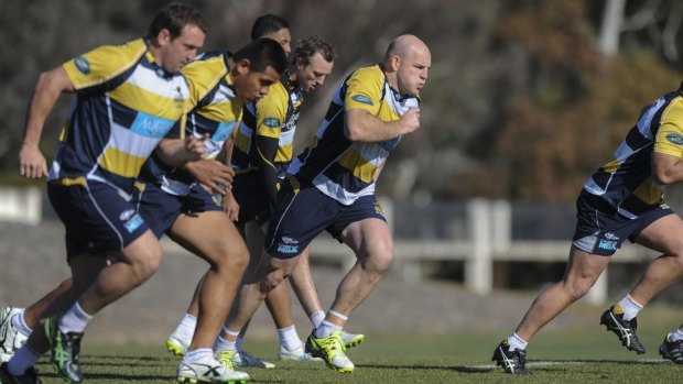 Stephen Moore at Brumbies training on Friday.