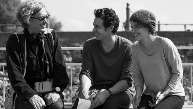 Wim Wenders (left) with James Franco and Rachel McAdams as they put together a drama of grief and loss in 3D.