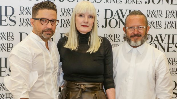 David Jones designer Aurelio Costarella (left) alongside David Jones Group Executive Merchandise Donna Player and head stylist Kelvin Harries.
Photo Dallas Kilponen