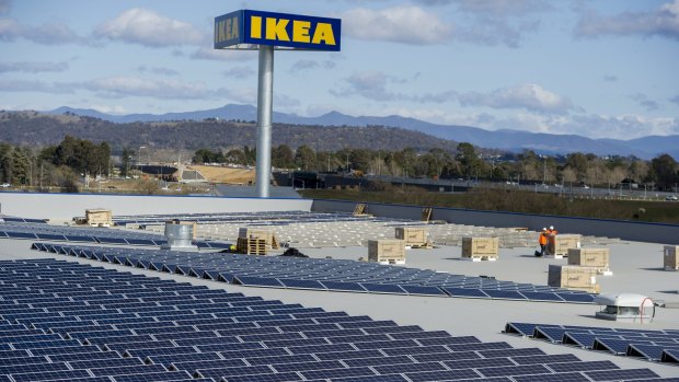 IKEA Canberra says it will be powered entirely by renewable energy by 2020.