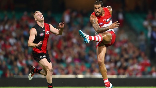 Fine form: Lance Franklin was back to his best for the Swans on Saturday.