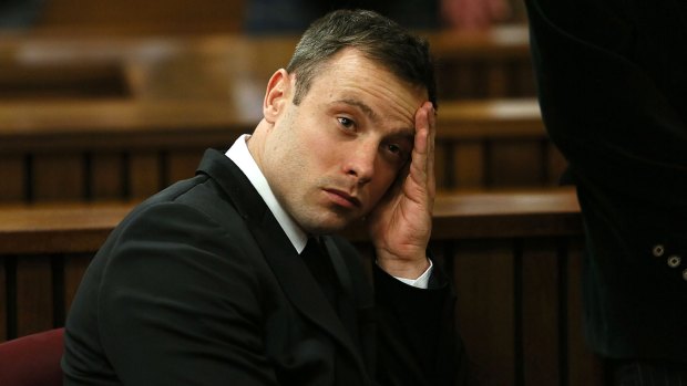 Oscar Pistorius at his sentencing hearing in Pretoria in October last year. 