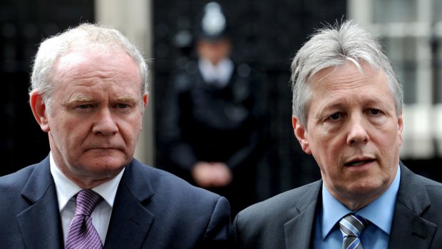 Northern Ireland First Minister Peter Robinson (right) and Deputy First Minister Martin McGuinness in London in 2011.