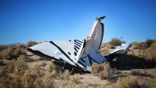 Wreckage from the spaceship in the Mojave Desert.