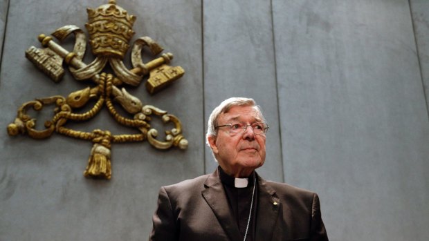 Cardinal George Pell at the Vatican last week, after he was charged with historical child sex abuse.