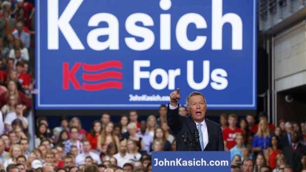 Republican US presidential candidate and Ohio Governor John Kasich.