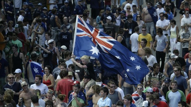 More than 5500 people gathered at North Cronulla on December 11, 2005.