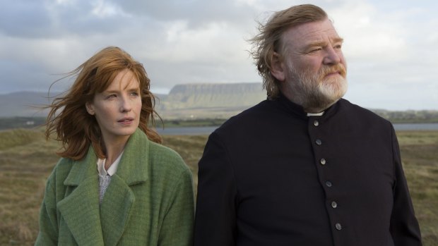 Domhnall's father is acclaimed Irish actor Brendan Gleeson, pictured here with Kelly Reilly in Cavalry.