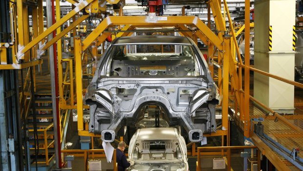 The staged shutdown of car making in Australia is weighing on the manufacturing sector.