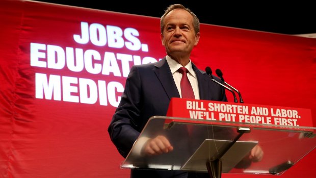 Opposition Leader Bill Shorten at Labor's second campaign launch at the Brisbane Convention and Exhibition Centre.