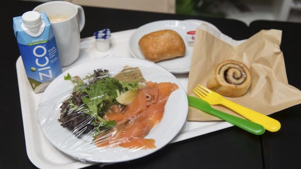The smoked salmon plate at the IKEA restaurant.