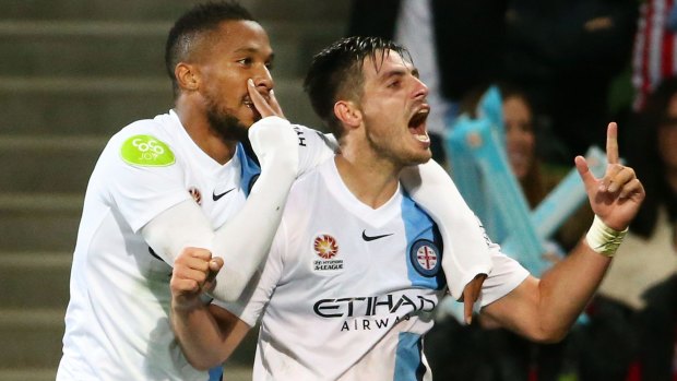 On the mark: Bruno Fornaroli (right), has been hailed as the A-League's best ever signing.