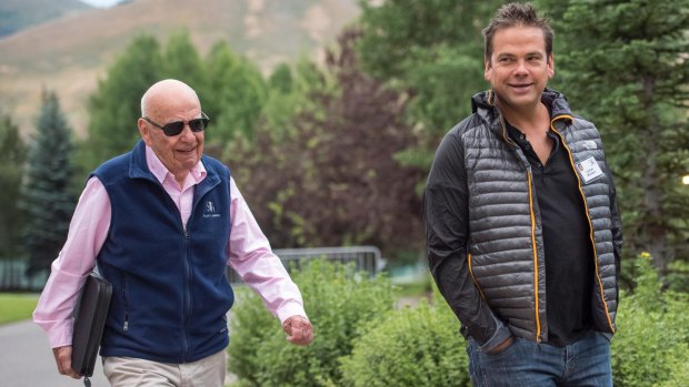 Rupert and Lachlan Murdoch. Lachlan is co-chairman of News Corp, which owns 70 per cent of Australia's newspapers and half of Foxtel. His investment company, Illyria, owns the Nova radio network. 