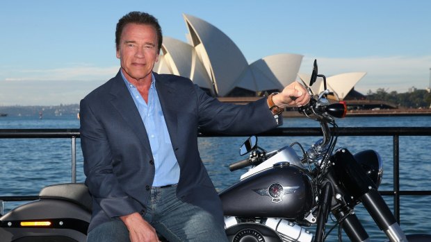Would you say no to the Termainator? Arnold Schwarzenegger poses during a <i>Terminator Genisys</i> photo call in Sydney.