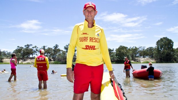 No waves but you can surf the wakes of paddle steamers: Greg Rhodes is Mildura Life Saving Club's first life member.