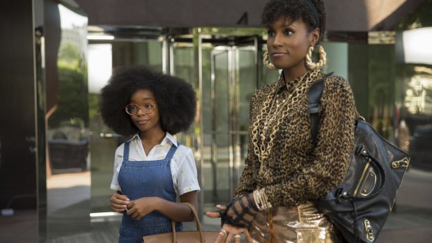 Little Jordan Sanders (Marsai Martin) and April Williams (Issa Rae) in Little, co-written and directed by Tina Gordon. 