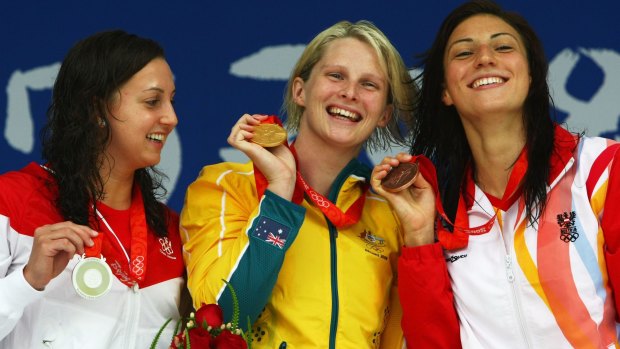 Jones winning individual Olympic gold at Beijing in 2008 for the 100-metre breaststroke.