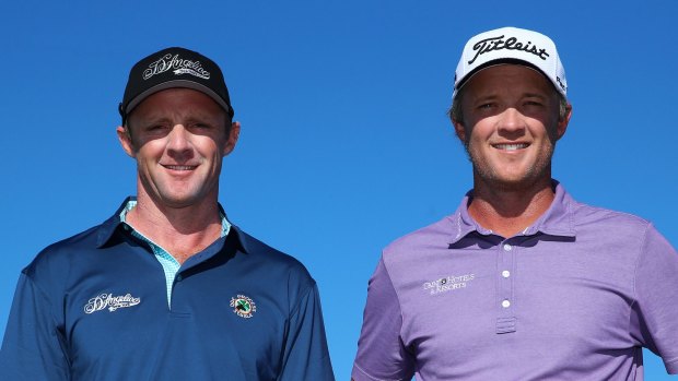 The Jones boys: Brett Jones and Matt Jones during a practice round prior to this year's PGA Championship.