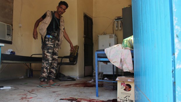 A man in the elderly care home that was attacked by gunmen in the port city of Aden on Friday.