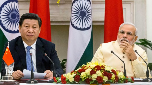 Narendra Modi, India's prime minister, right, and Xi Jinping, China's president.