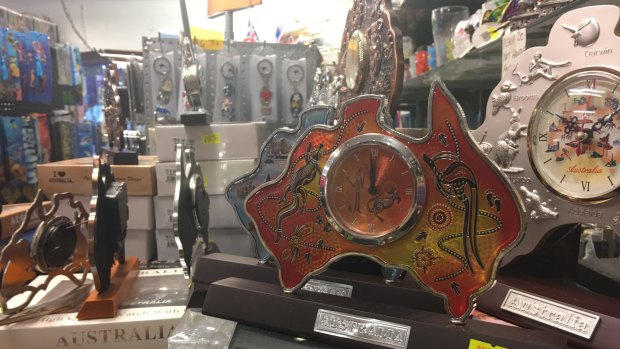 Examples of souvenirs featuring fake or unlicensed Indigenous art and designs.