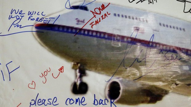 A memorial wall for the passengers of flight MH370. 