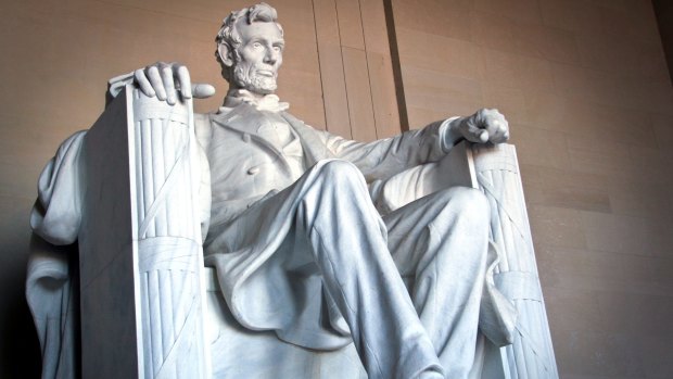 A 5.8-metre marble statue of the great man looks watchfully down the National Mall.