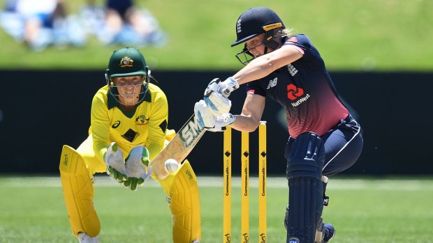 Big shot: Heather Knight's unbeaten 88 put England in the driving seat.