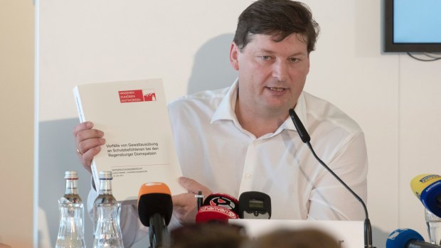 Ulrich Weber, the lawyer tasked with shedding light on the Regensburg Cathedral abuse case, speaks at a press conference in Regensburg, Germany.