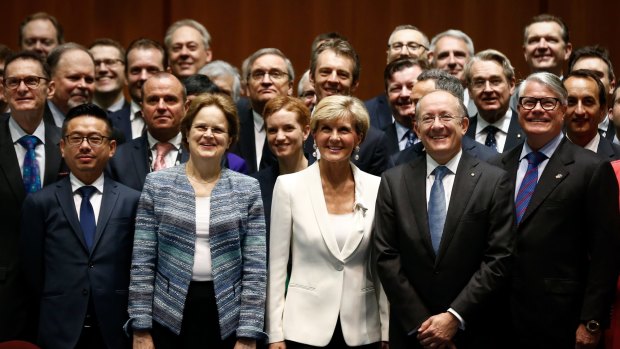 Foreign Affairs Minister Julie Bishop with Australian heads of missions this week.