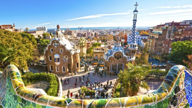 Park Guell in Barcelona, Spain. 