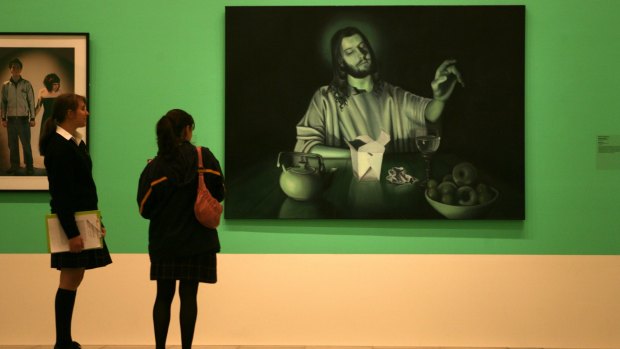 Georgie Mattingley's 2006 Top Arts entry <i>Supper</i> on show at the NGV in 2007.