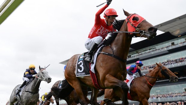 Clash: Kerrin McEvoy aboard inaugural The Everest winner Redzel.