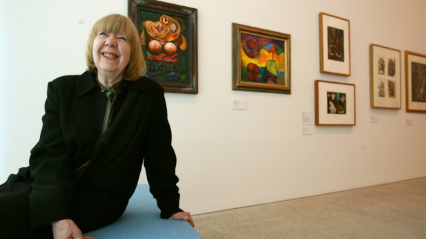 Barbara Tucker in the Albert and Barbara Tucker Gallery at the Heide Museum of Modern Art. 