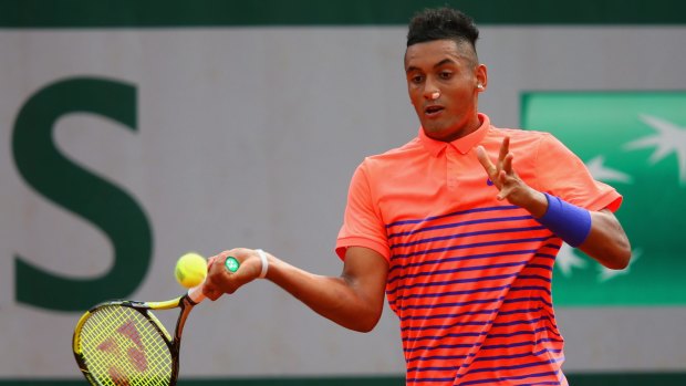 Nick Kyrgios beat Denis Istomin of Uzbekistan in the first round of the French Open.
