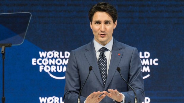 Justin Trudeau at the World Economic Forum in Switzerland in January.