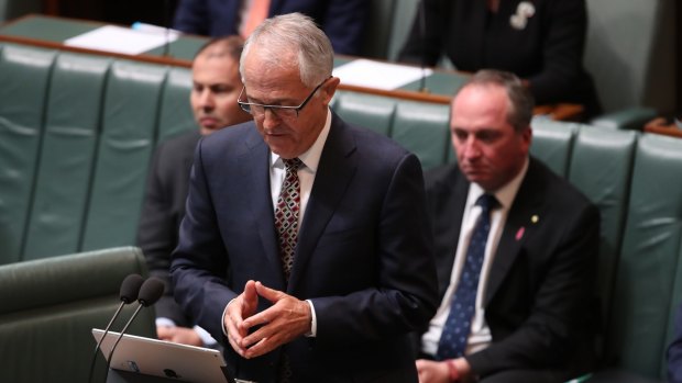 Prime Minister Malcolm Turnbull during question time at Parliament House