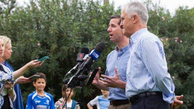 Minister for Education and Training Simon Birmingham with Malcolm Turnbull earlier this week.