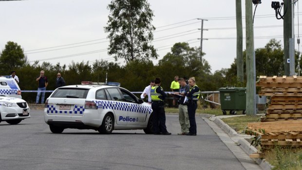 Police at the scene of the Campbellfield shooting.