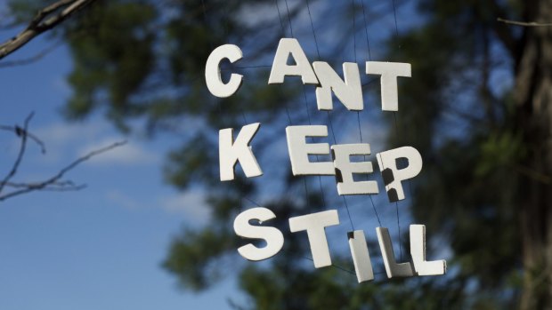 "Can't Keep Still":" street art by Sydney street artist Michael Pederson.