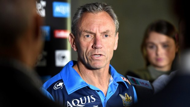 Under fire: Titans coach Neil Henry answers questions on Tuesday.