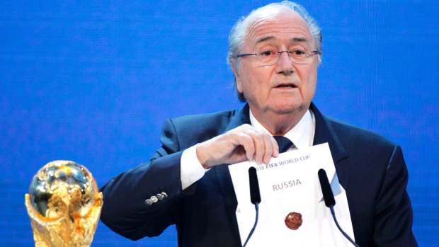 Sepp Blatter in 2010 announcing that Russia will host the 2018 World Cup.