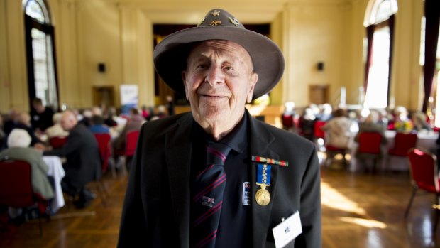 Clive Gesling, whose plane landed with empty tanks, was one of 50 local WWII veterans honoured. 