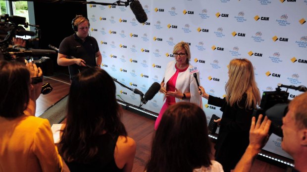 Rosie Batty, giving interviews before delivering a final speech as Australian of the Year.