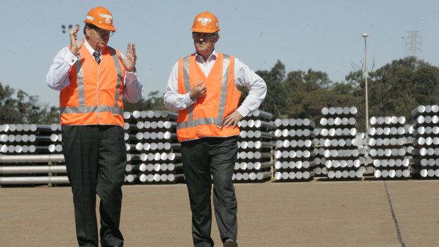 Unions have called for Malcolm Turnbull (right, at the Tomago smelter in 2009) to intervene.