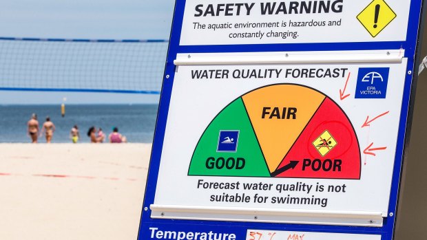 Water conditions at Port Melbourne are still poor, according to the EPA.